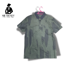 Army-print polo T-shirt