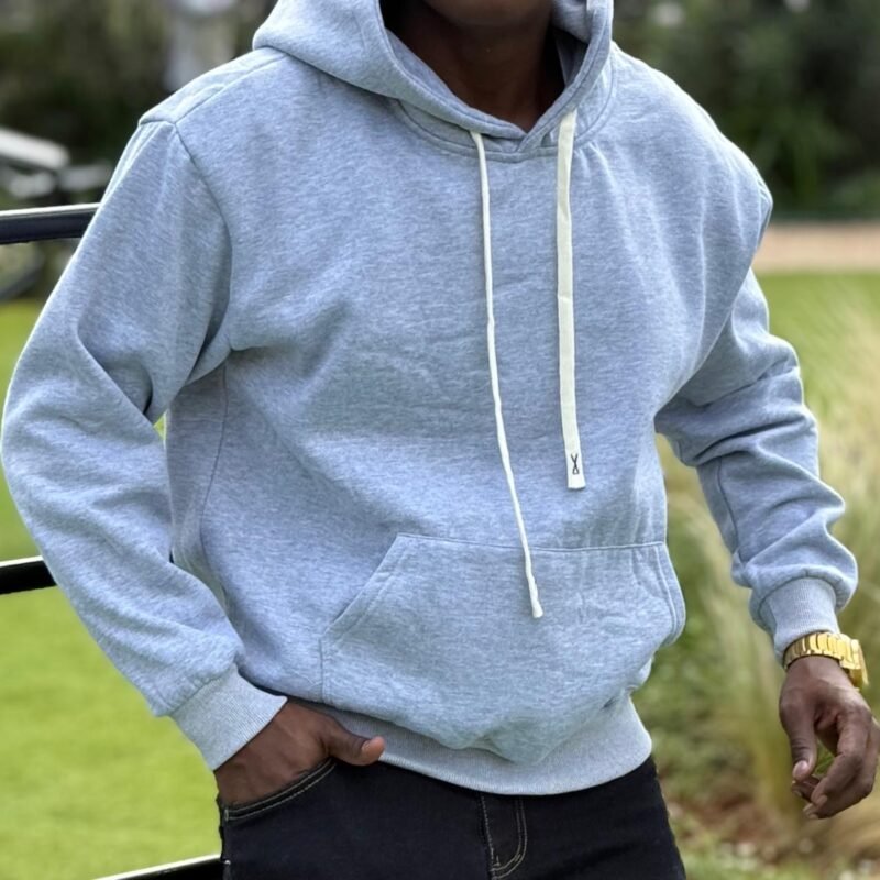 Grey Plain Premium Cotton Hoodies – Unisex