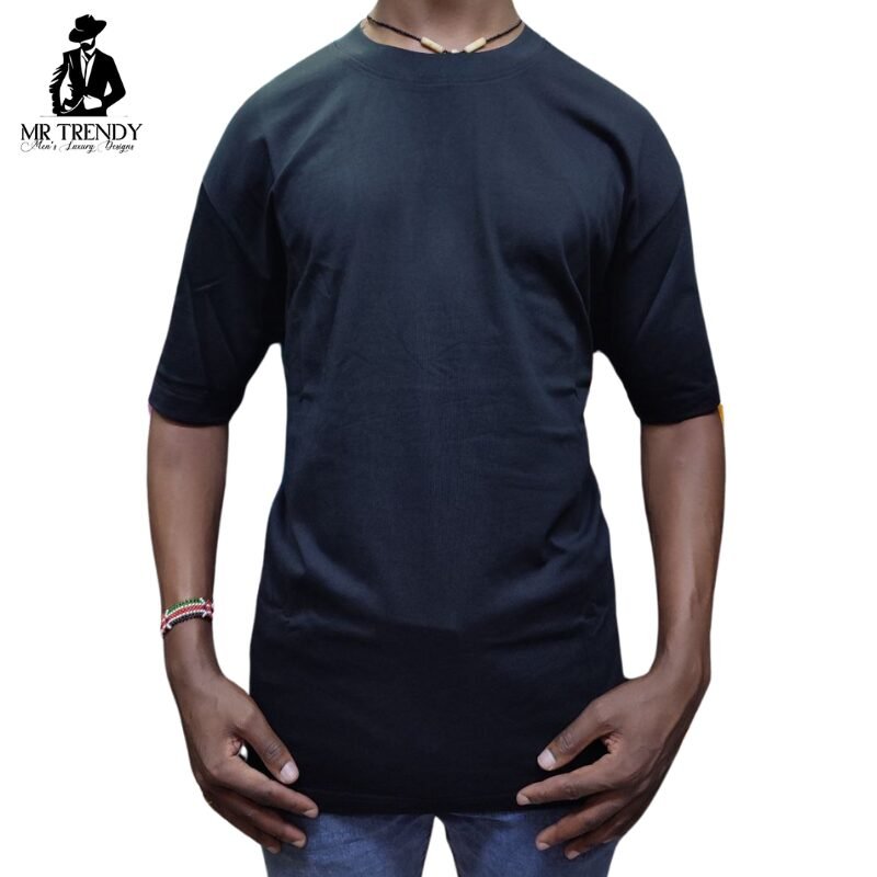 Plain Black Cotton T-shirt for Men