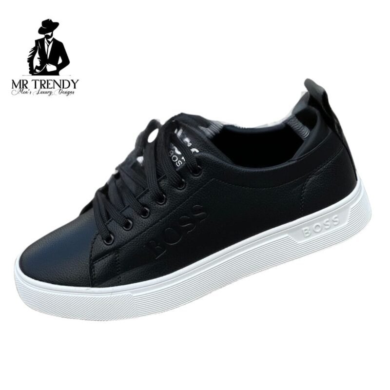 Black Hugo Boss Leather Casual Sneakers