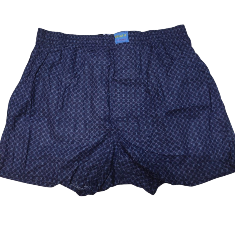 🩳 Blue Cotton Boxer Shorts for Men – 2XL