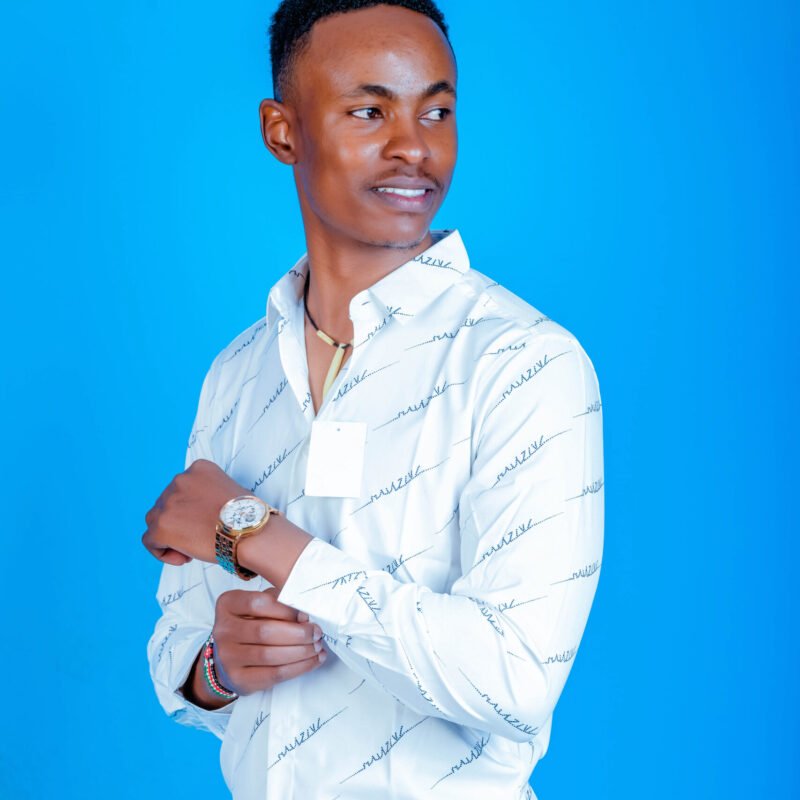 White Long-sleeve Shirt for Men