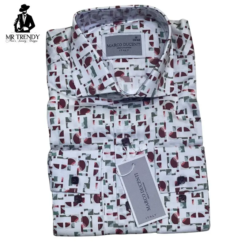 Italian Style Floral Long Sleeve Shirt for Men | M