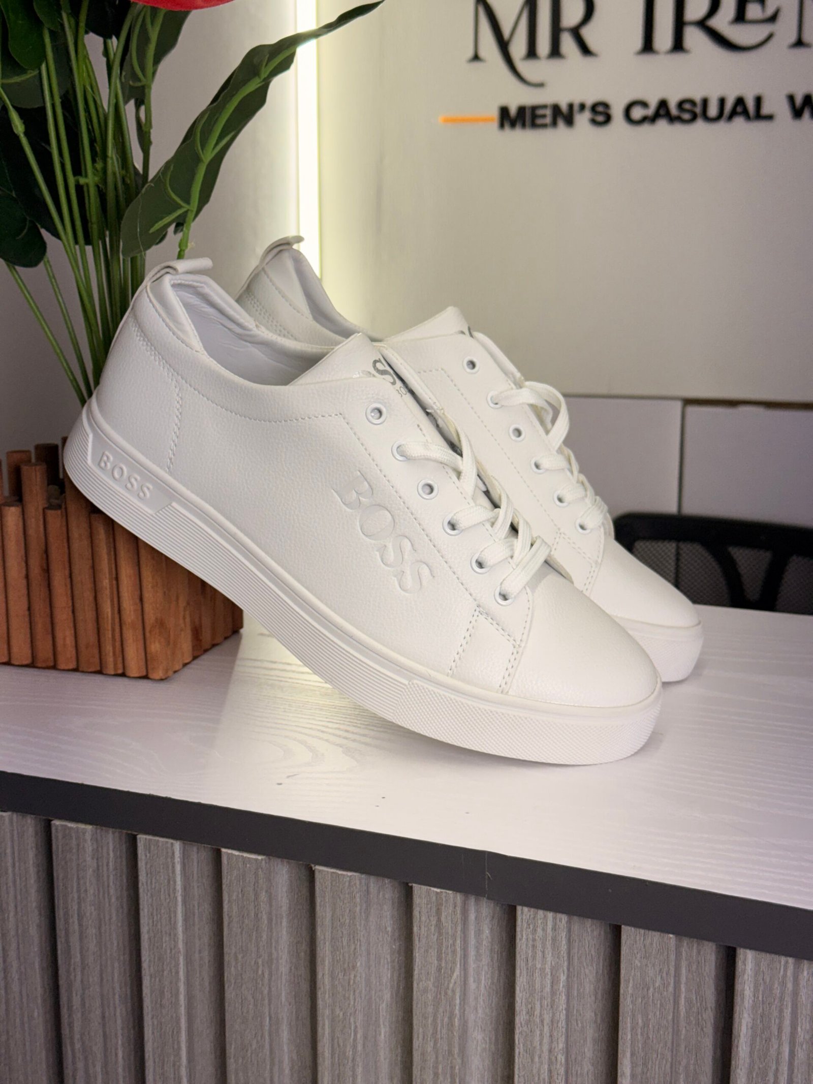 Signature White Court Sneakers