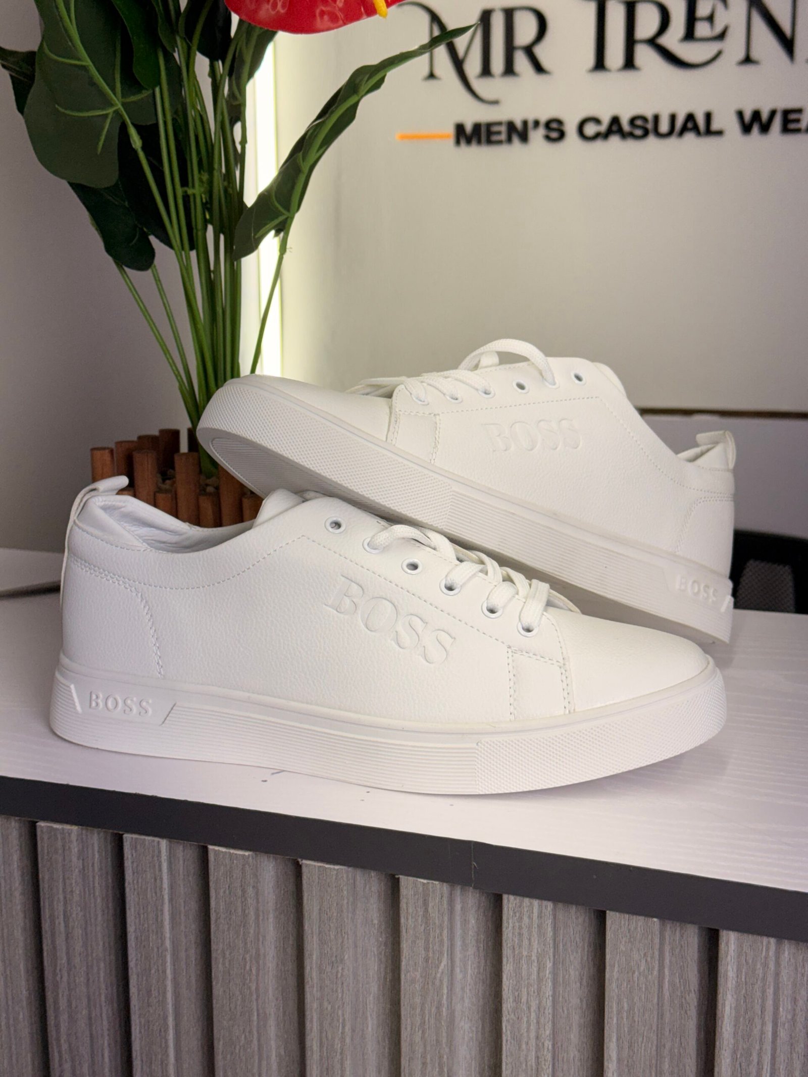 Signature White Court Sneakers