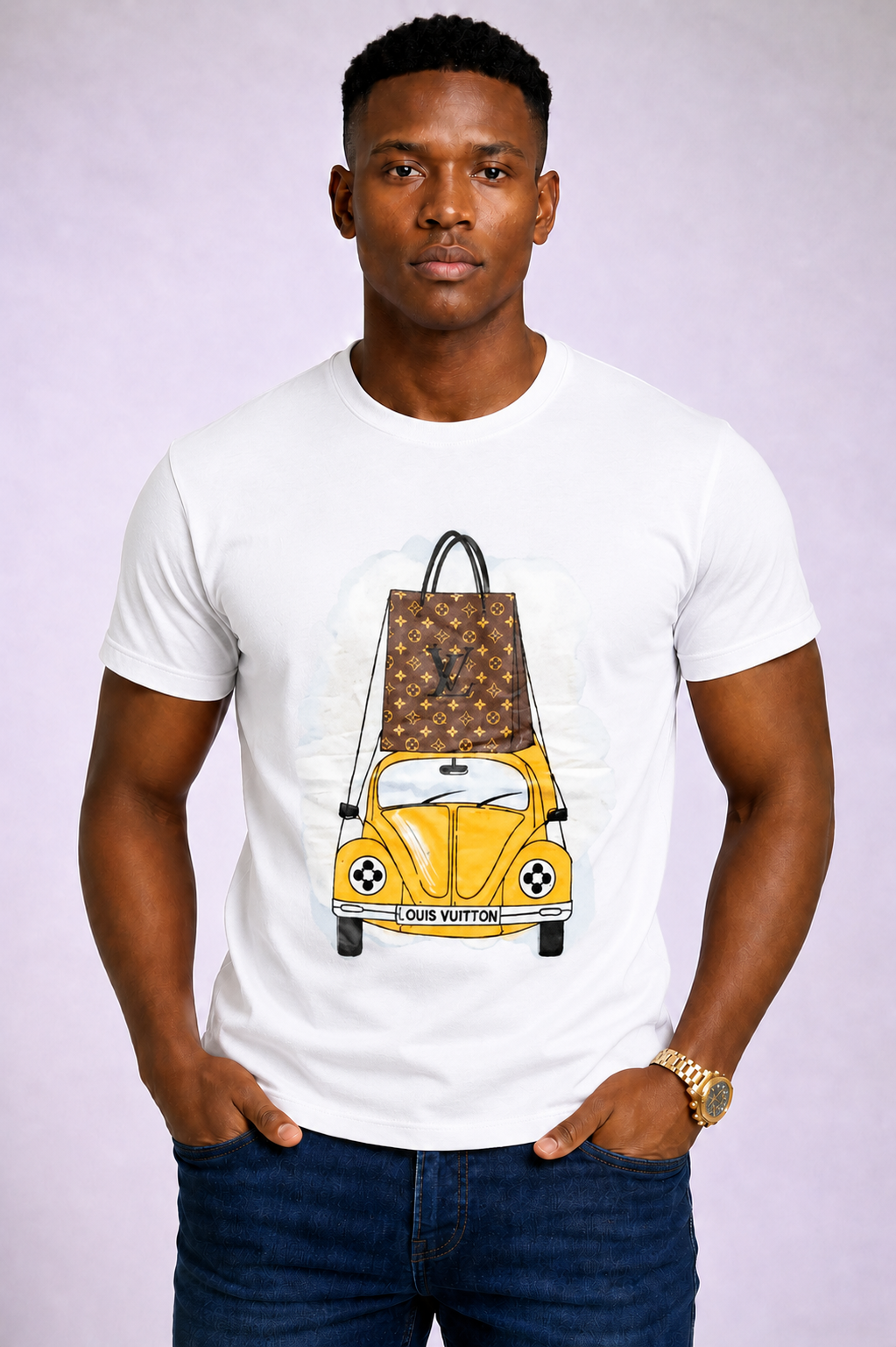 Men's White T-Shirts Printed