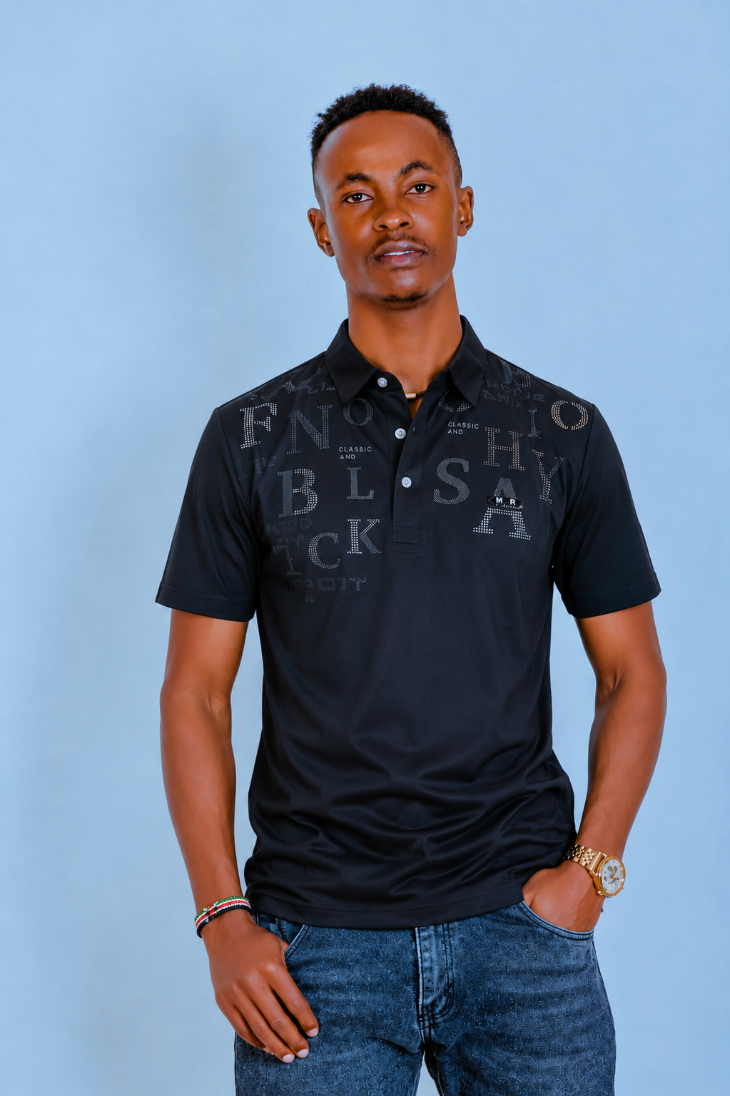 Front Printed Polo Shirts for Men