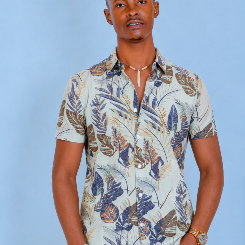 Cream Designer Stretching Shirts for Men