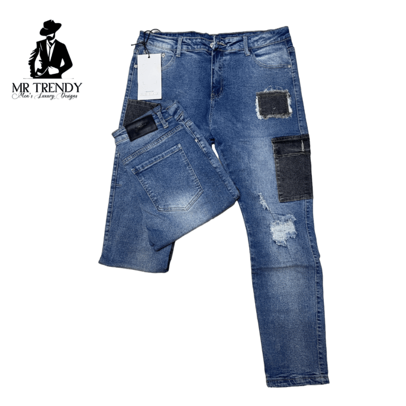 Patched Blue Jeans for Men