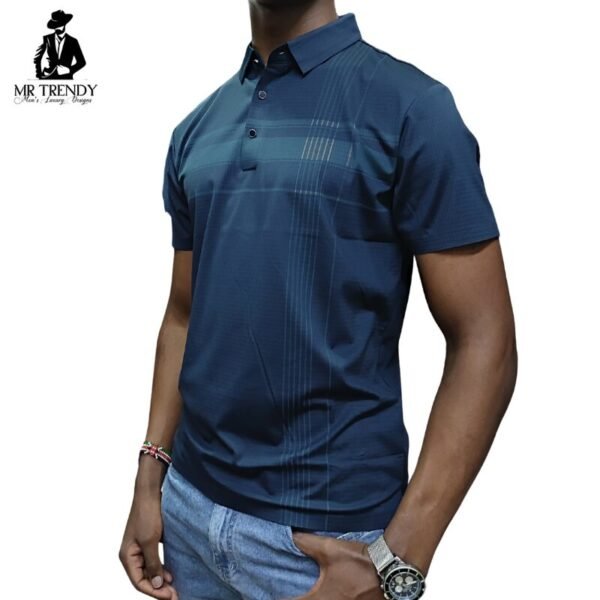 Striped Blue Polo Shirts for Men