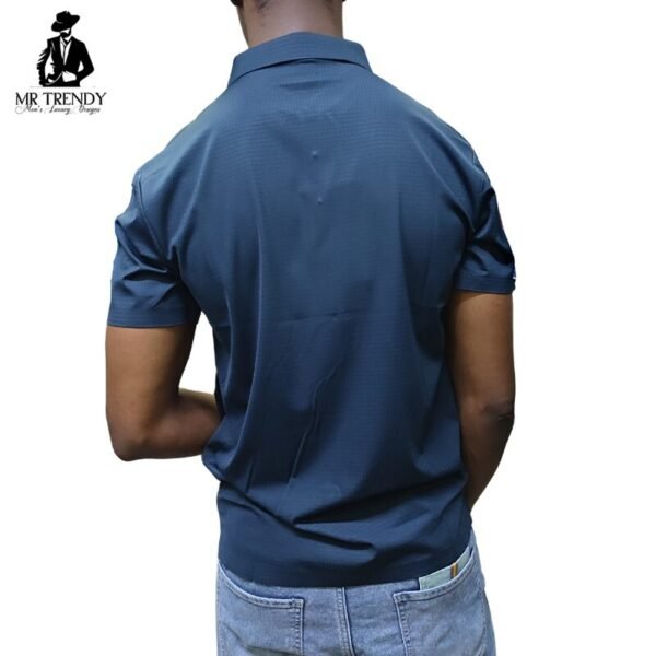 Striped Blue Polo Shirts for Men - Image 2