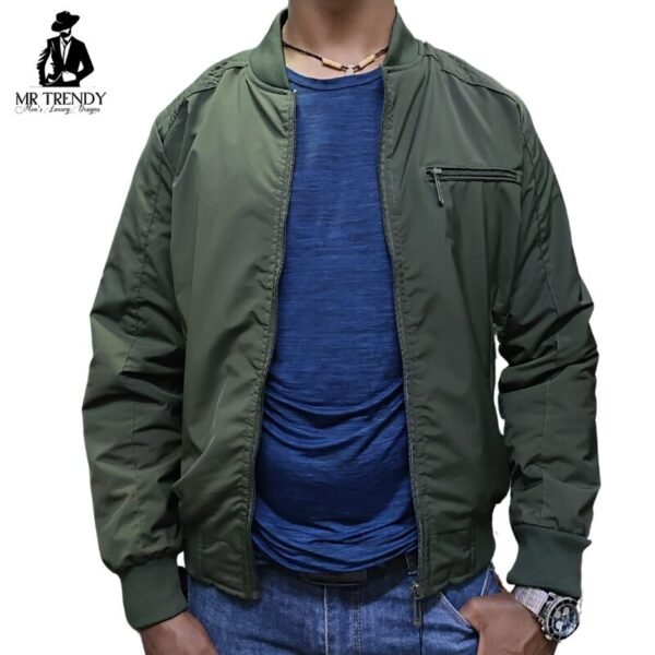 Green Men's Lightweight Bomber Jacket | Light Track Jacket | Casual Summer Windbreaker Outdoor Jacket For Men