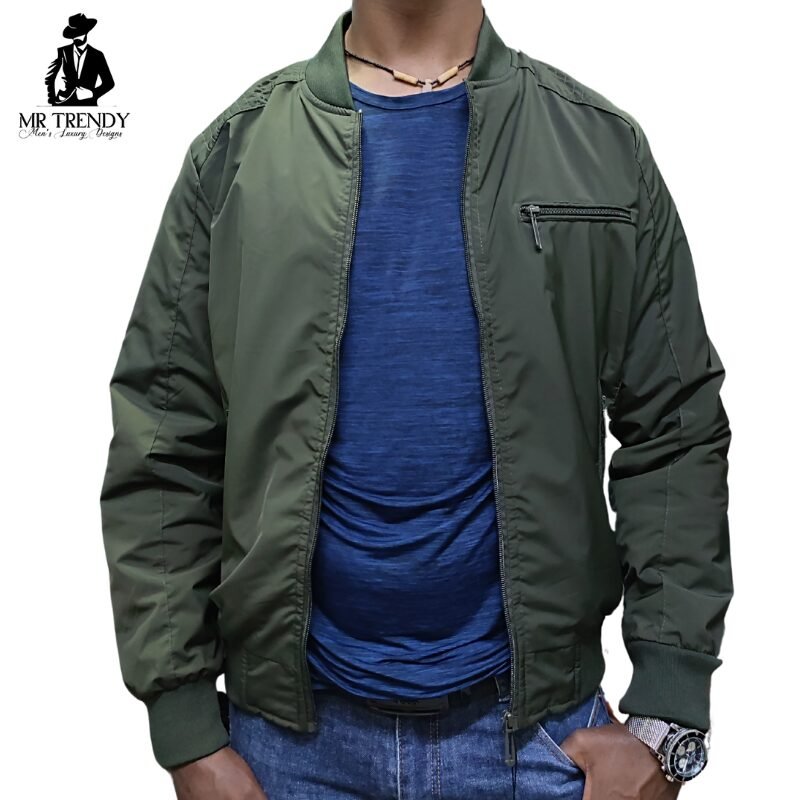 Green Men’s Lightweight Bomber Jacket | Light Track Jacket | Casual Summer Windbreaker Outdoor Jacket For Men