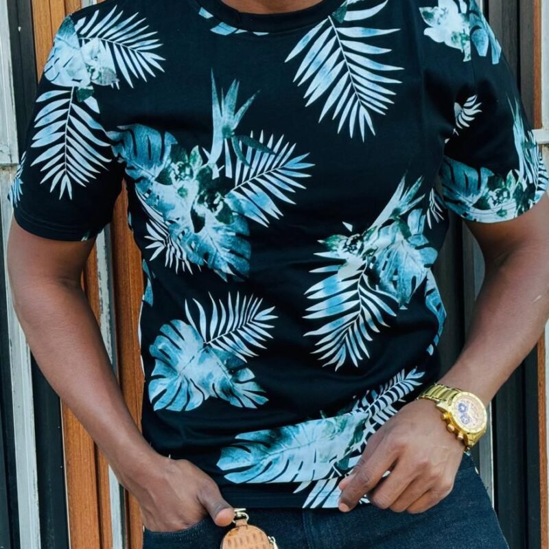Men’s Black Floral T-Shirt