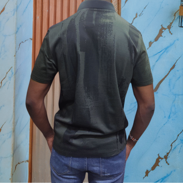 Army-print polo T-shirt