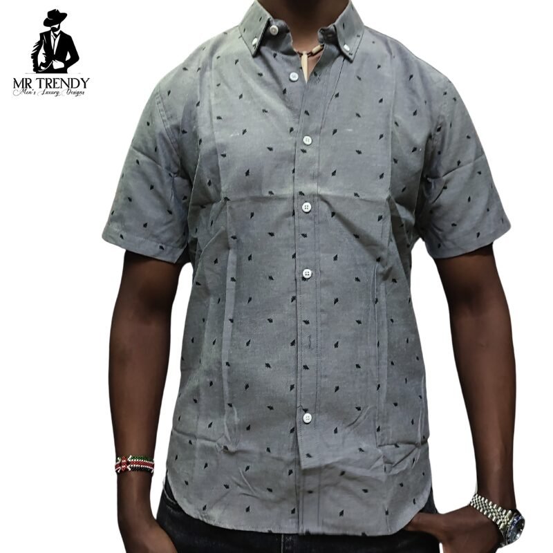 Grey Short Sleeve Shirt for Men