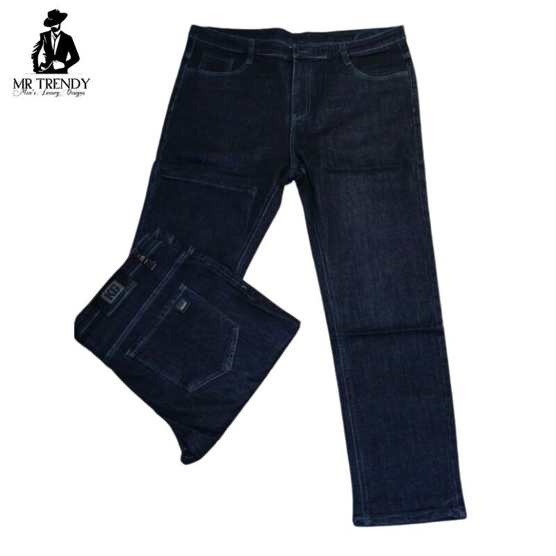 Black Denim Straight Fit Jeans for Men