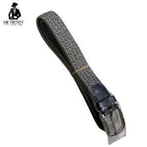 Grey Dotted Woven Belt for Men