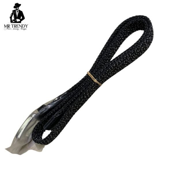 Black Dotted Woven Belt for Men - Image 2