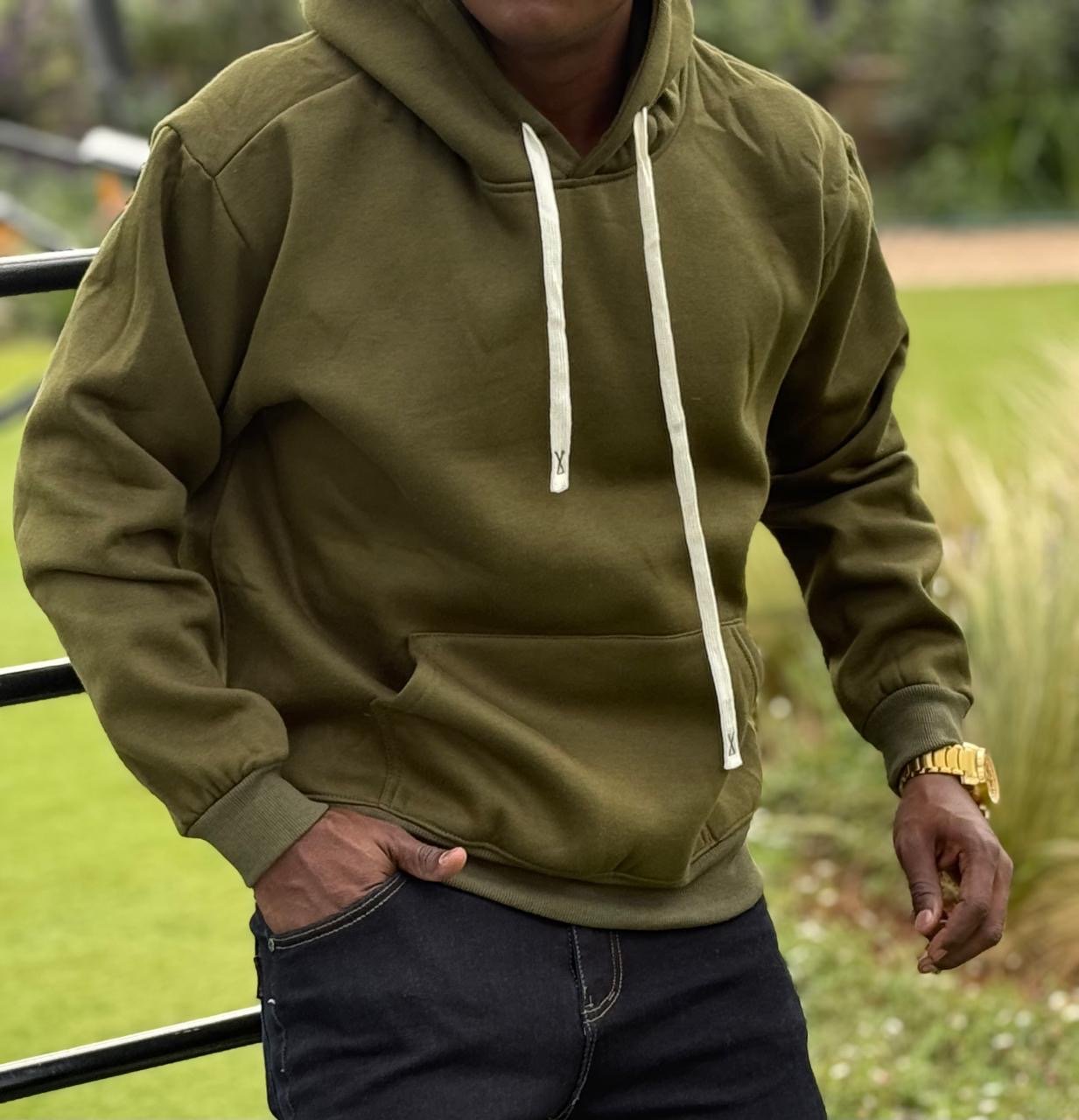 Green High-Quality Cotton Hoodie