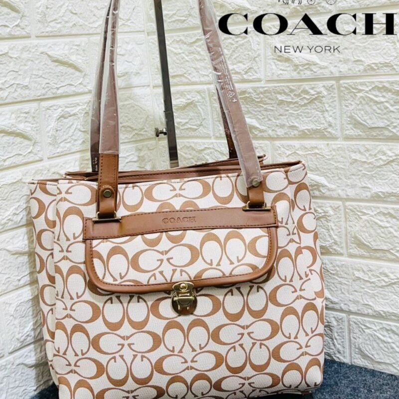 Coach Cream Signature Tote