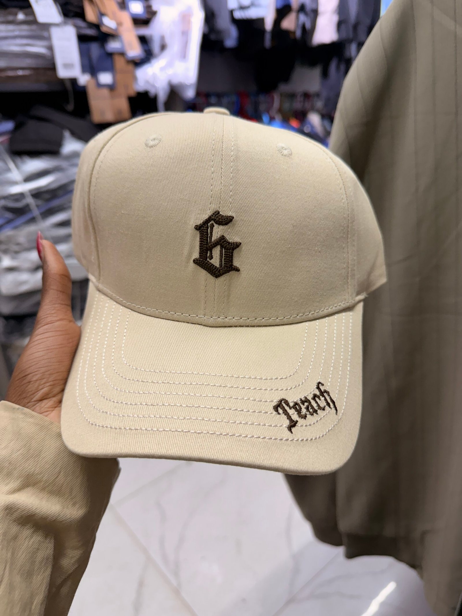 Cream Teach Baseball Cap for Men