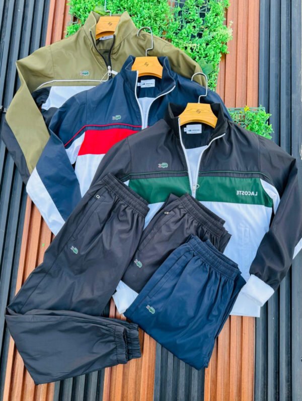 Red High Quality Lacoste Track Suits - Image 3