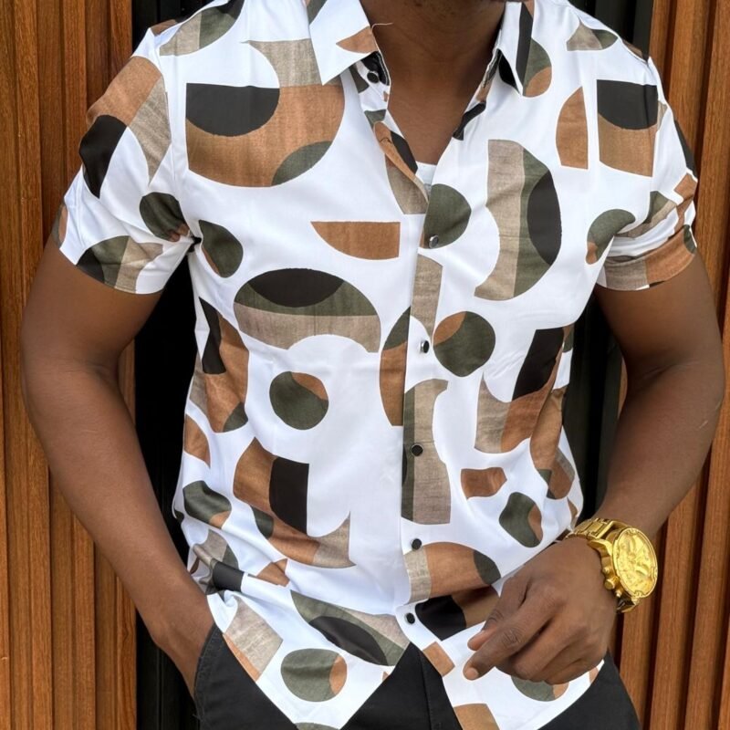 Short Sleeve Abstract Print Shirt