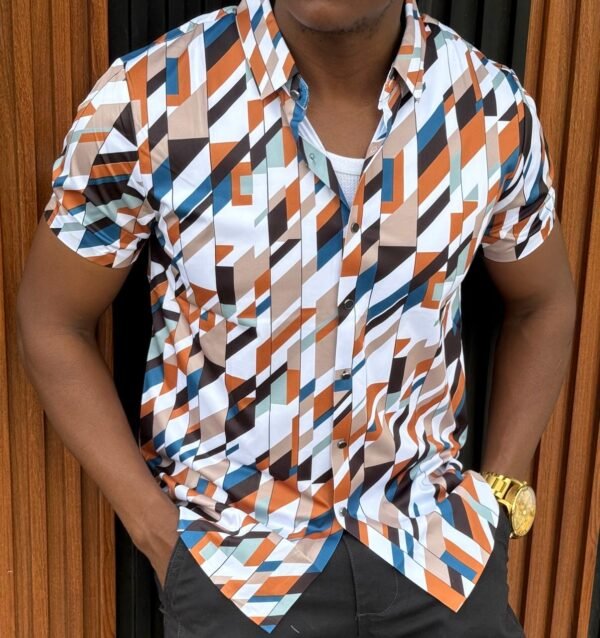 men's geometric print shirt