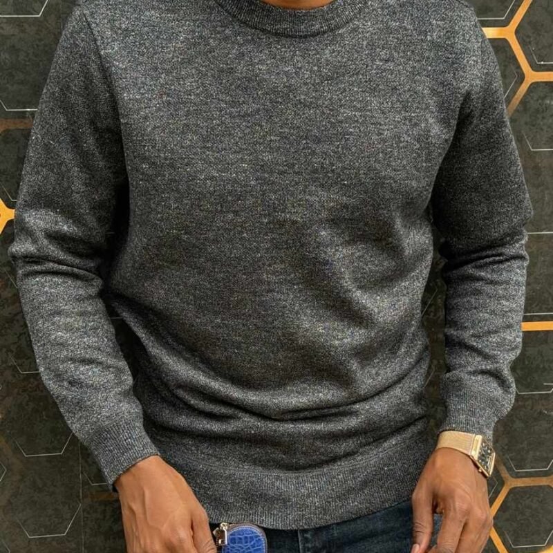 Dark Grey Cotton Sweaters for Men