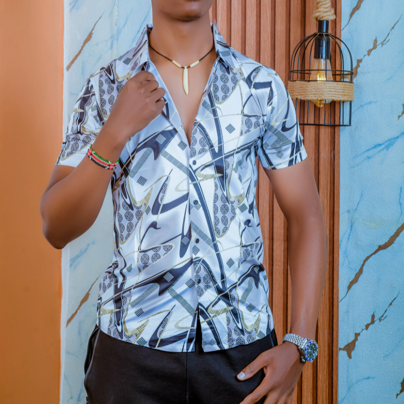 Modern Geometric Print Shirt