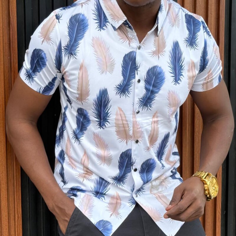 Tropical Feather Print Shirt