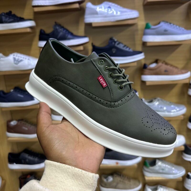 Levi’s® Olive Green Brogue-Inspired Sneakers