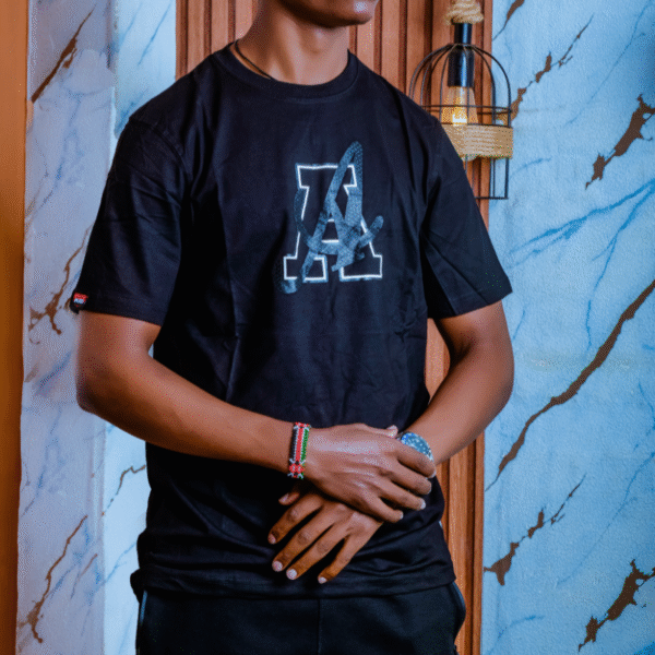 Black Stylish Initials T-Shirt