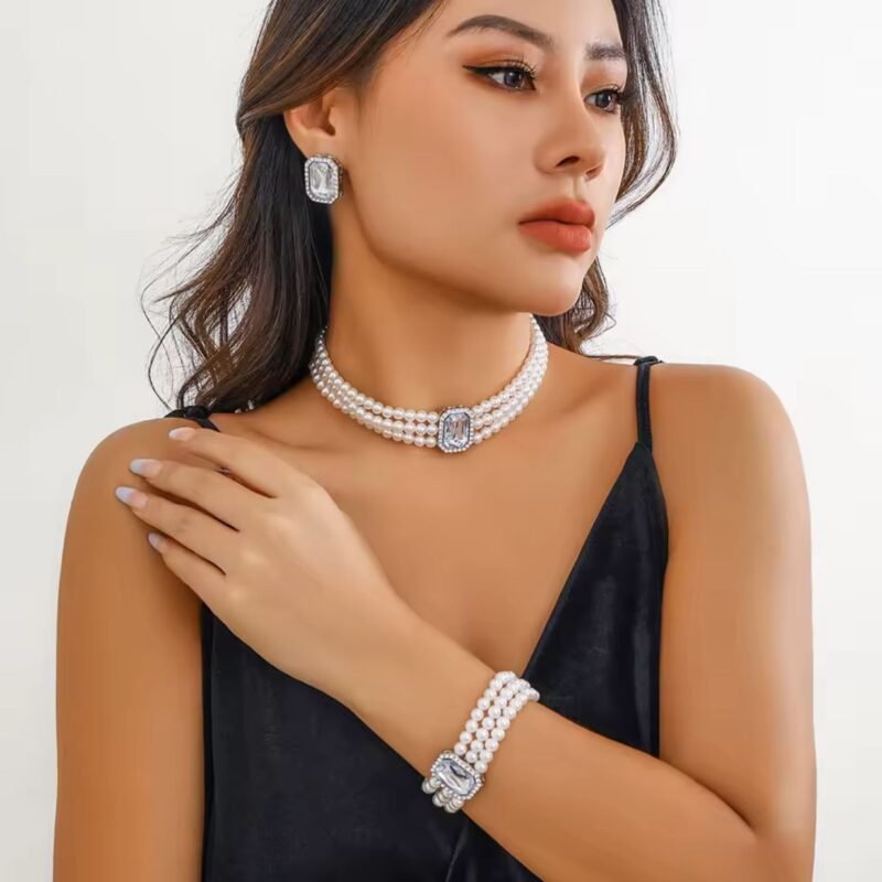 ♨️♨️Elegant 3-Piece Pearl Jewellery Set
