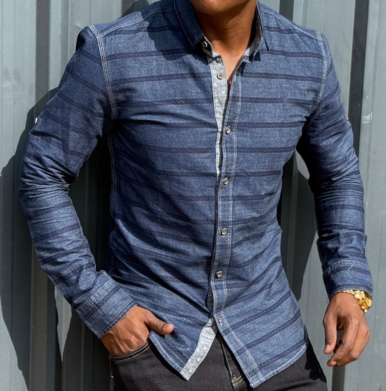 Striped Denim Shirts for Men