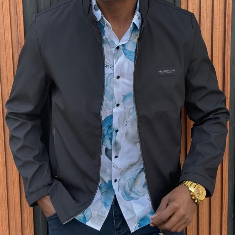 Black Lightweight Office Jacket for Men