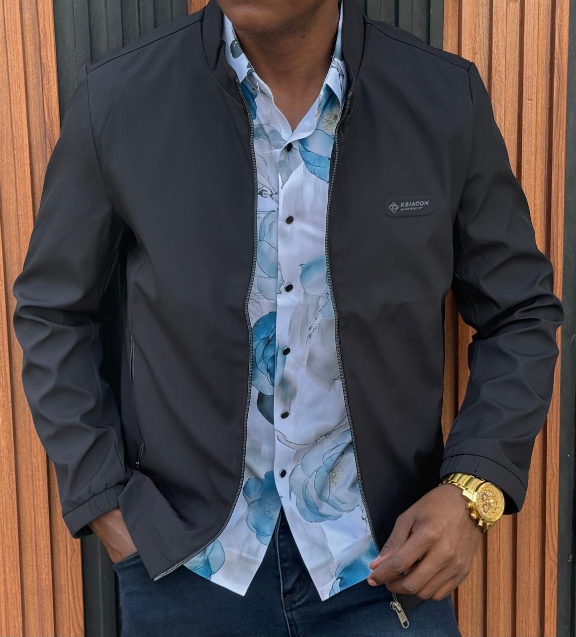 Black Lightweight Office Jacket for Men