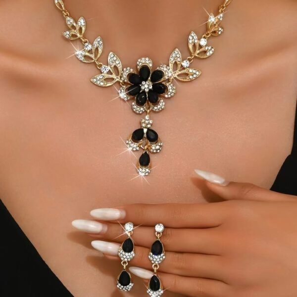 Red Floral Statement Necklace