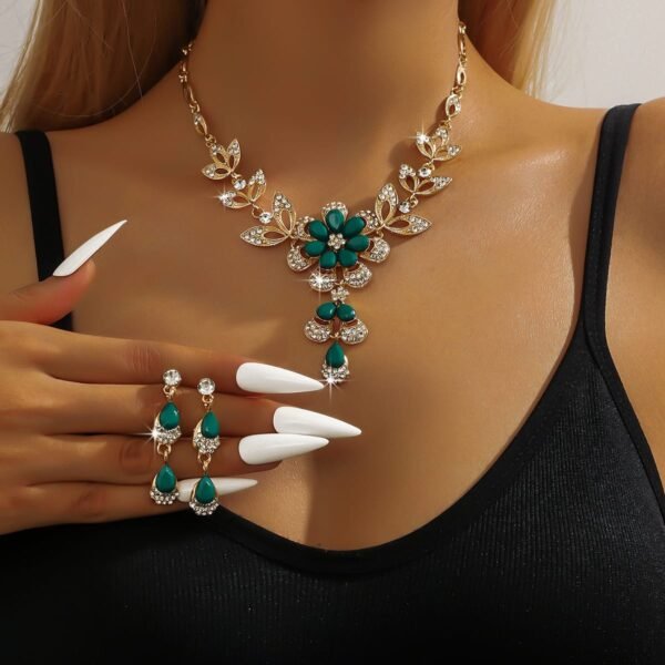 Red Floral Statement Necklace
