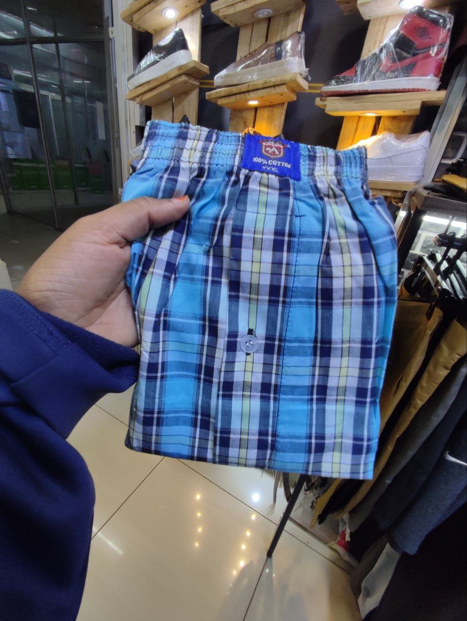 Premium Cotton Checked Boxers – 3XL