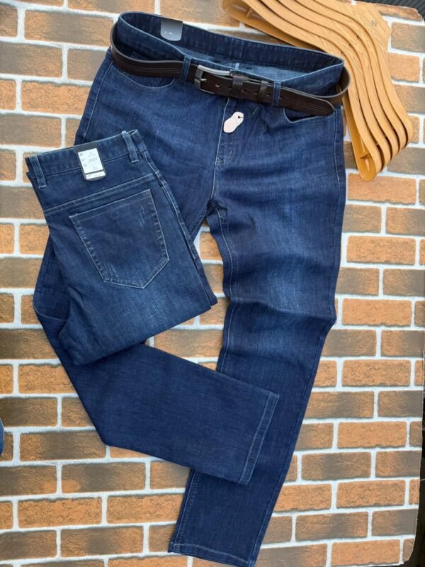 Plain Straight Fit Blue Jeans