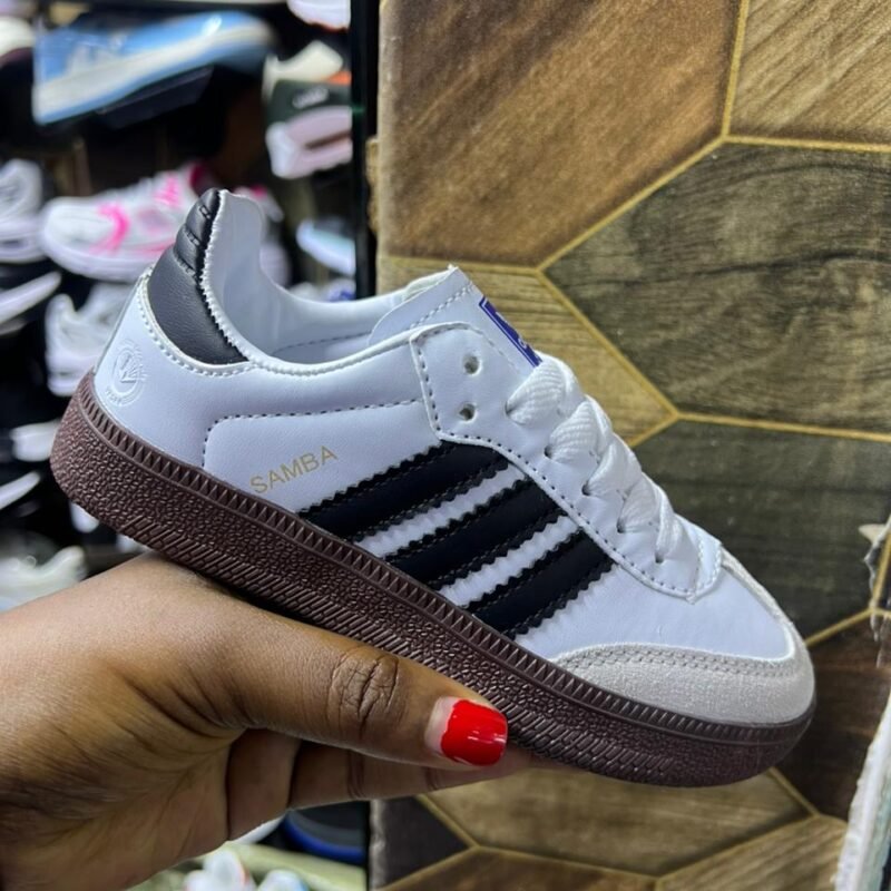 Kids Adidas Samba Sneakers – Black, White & Purple