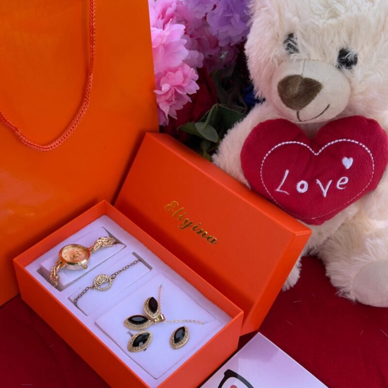 Valentines Ladies Jewelry & Teddy Gift