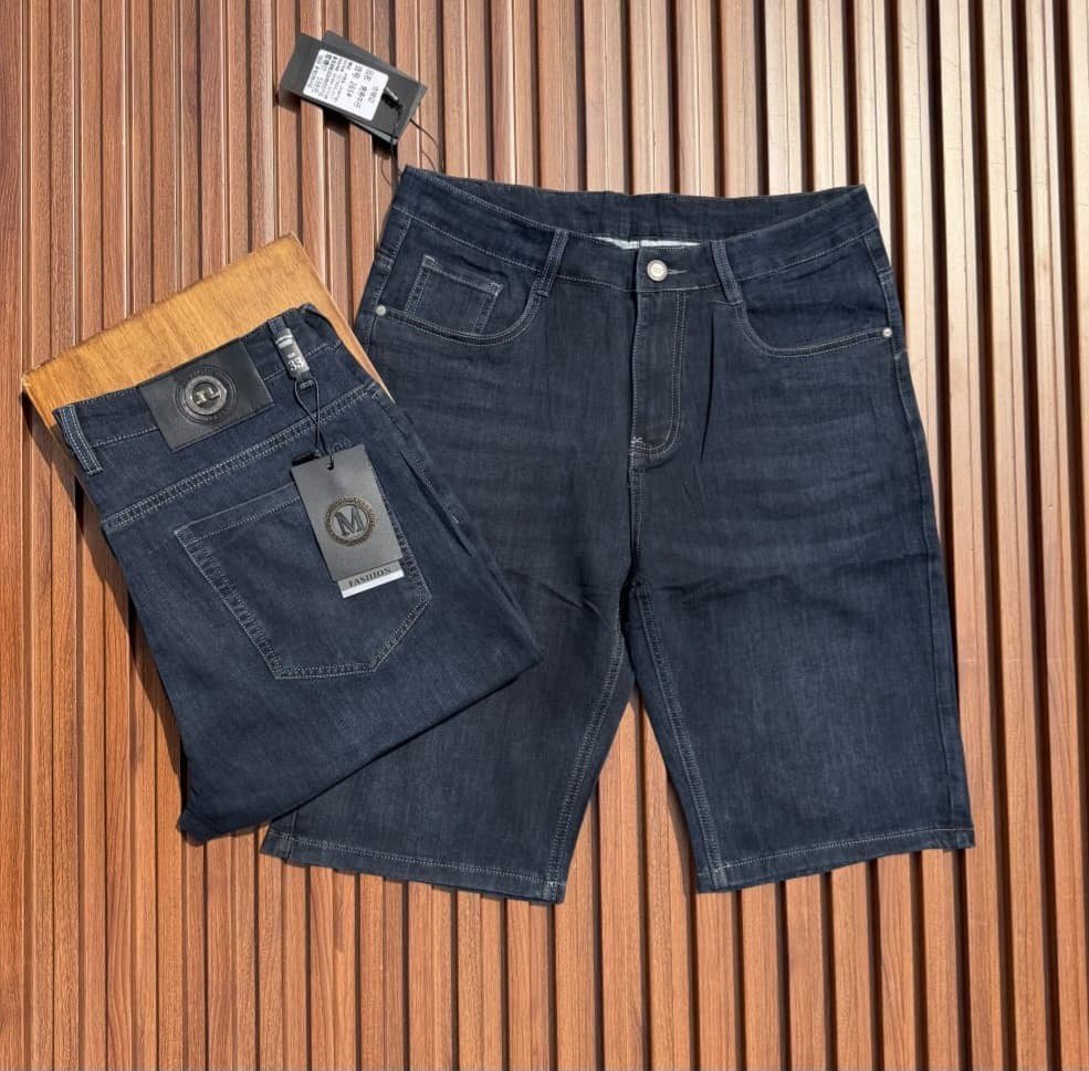 Navy Blue Men's Denim Shorts