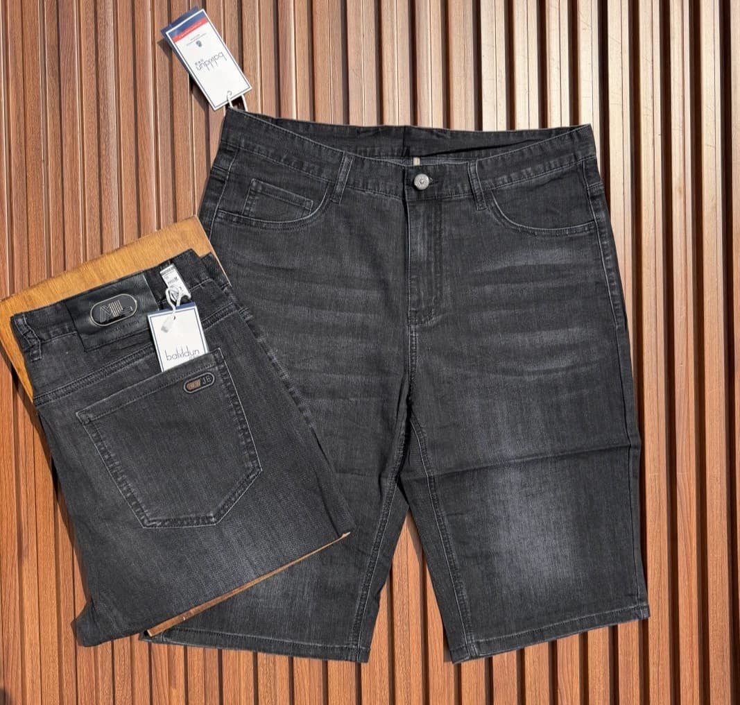 Charcoal Denim Shorts